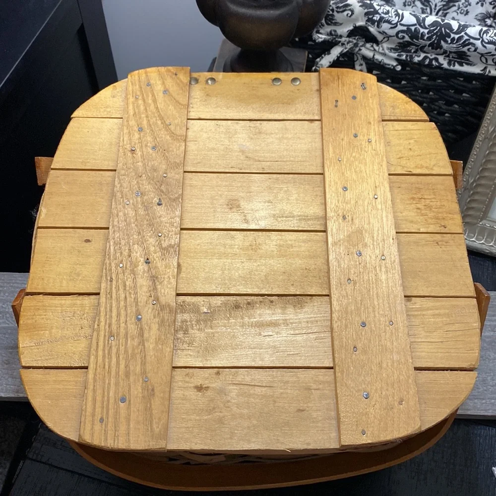 Vintage Woven Picnic Basket with Handles!